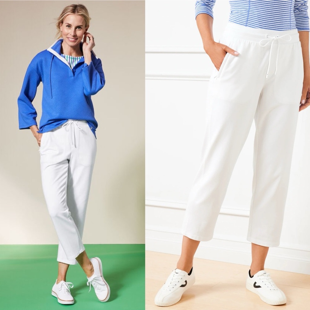 Talbots Modal French Terry Straight Leg Cropped Pants / Jogger Womens XS